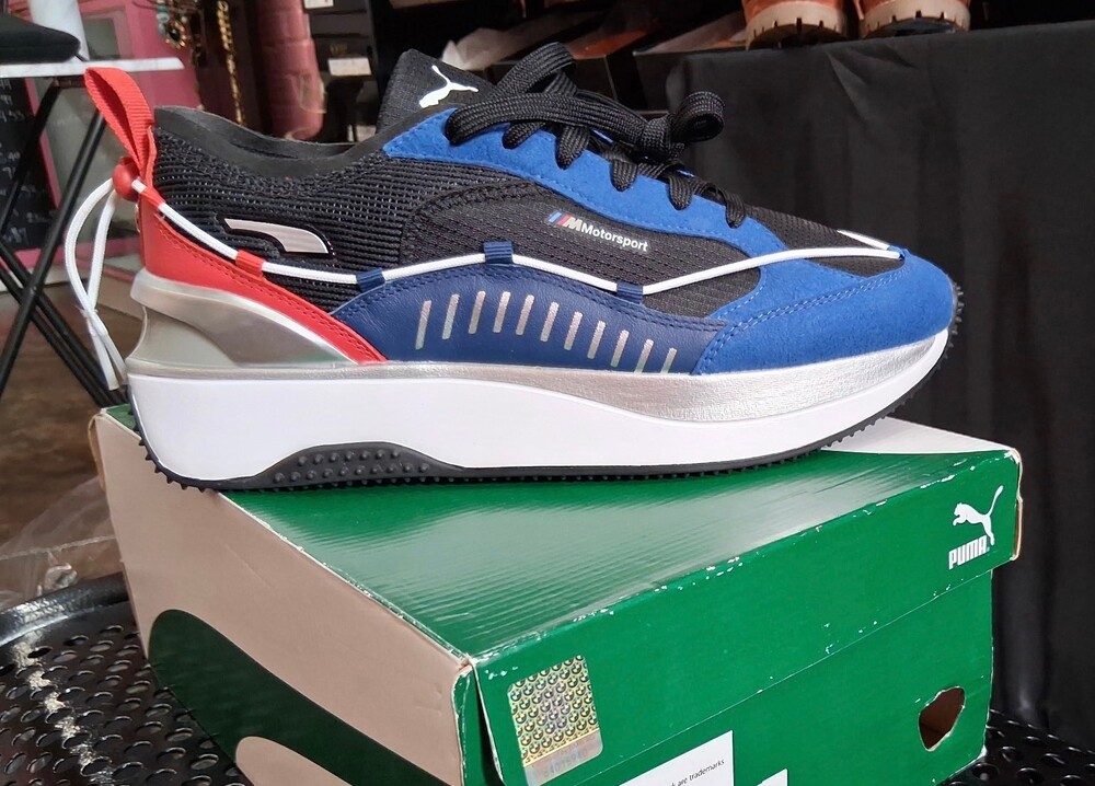Puma BMW M Motorsport RS-Fast Men's Sneaker Size 37 Black Blue Red Mesh